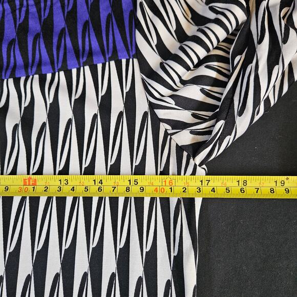 Diane VonFurstendberg Ruri Silk Dress Size 8 Geometric Stretch 3/4 Sleeve - Picture 7 of 9